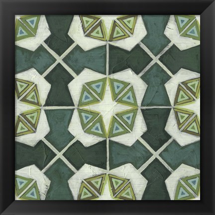 Framed Palm Piazza Tile IV Print