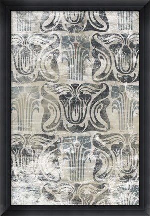 Framed Weathered Deco Panel II Print