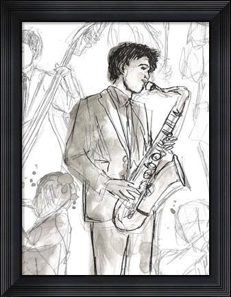 Framed Jazz Sketchbook I Print
