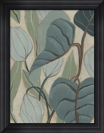 Framed Slate Palms I Print