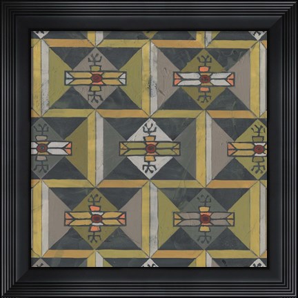 Framed Ochre Tapestry I Print