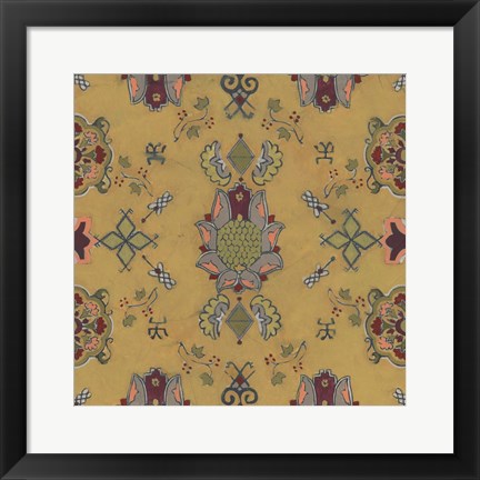 Framed Ochre Tapestry II Print