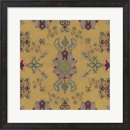 Framed Ochre Tapestry II Print