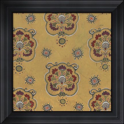 Framed Ochre Tapestry IV Print