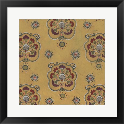 Framed Ochre Tapestry IV Print