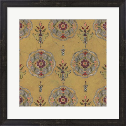 Framed Ochre Tapestry VI Print