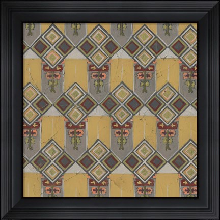 Framed Ochre Tapestry VII Print