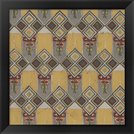 Framed Ochre Tapestry VII Print