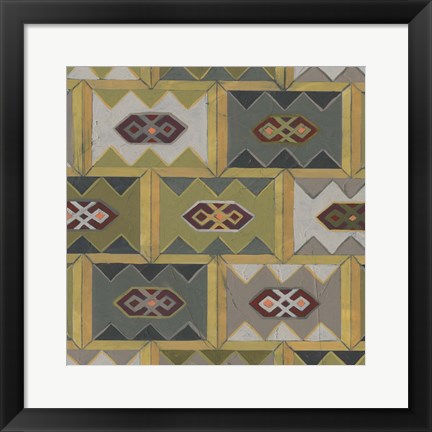 Framed Ochre Tapestry IX Print