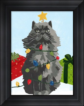 Framed Meowy Hissmas I Print