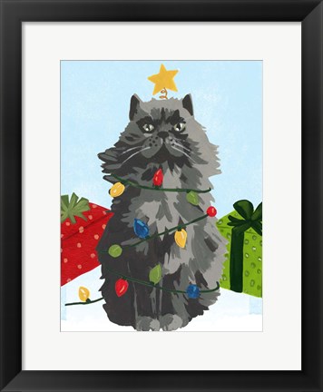 Framed Meowy Hissmas I Print