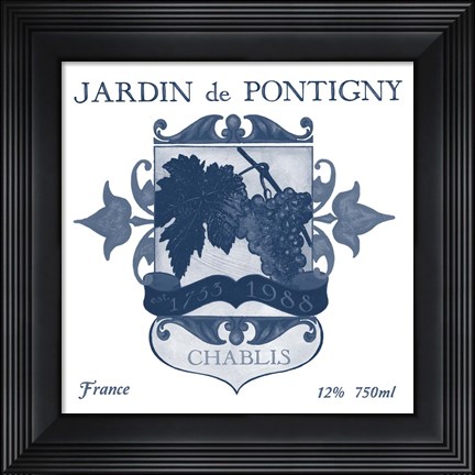 Framed Indigo Wine Labels I Print