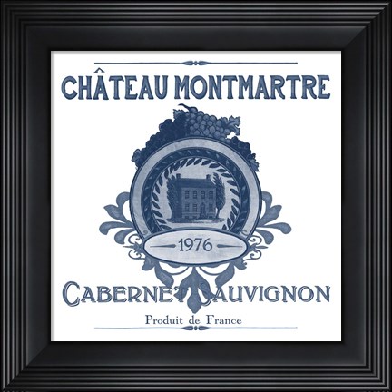 Framed Indigo Wine Labels III Print