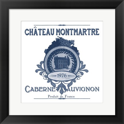 Framed Indigo Wine Labels III Print