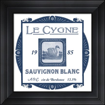 Framed Indigo Wine Labels VIII Print