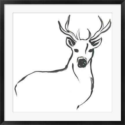 Framed Minimal Deer II Print