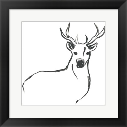 Framed Minimal Deer II Print