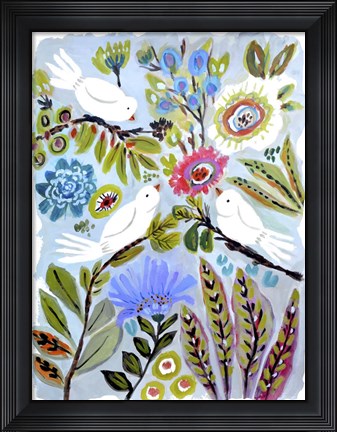 Framed Bird Love I Print
