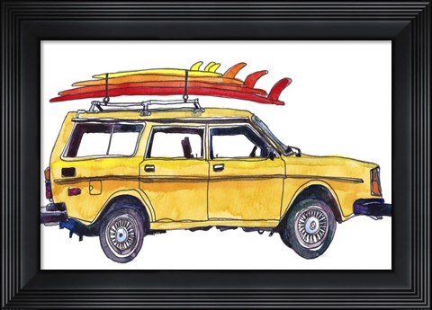 Framed Surfin&#39; Wheels V Print
