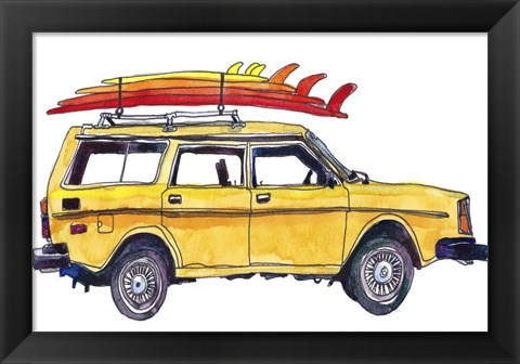 Framed Surfin&#39; Wheels V Print