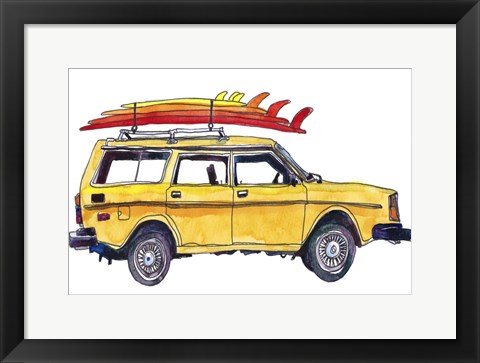 Framed Surfin&#39; Wheels V Print