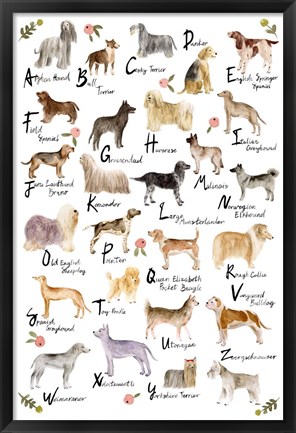 Framed Dog Alphabet Print