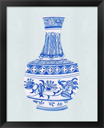 Framed Qing Vase I Print