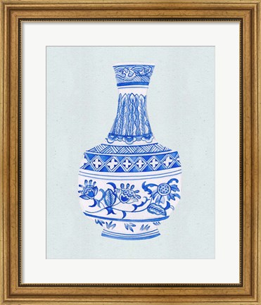 Framed Qing Vase I Print