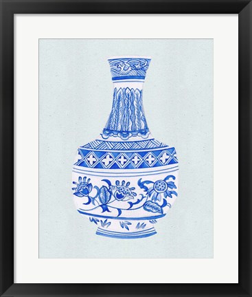 Framed Qing Vase I Print