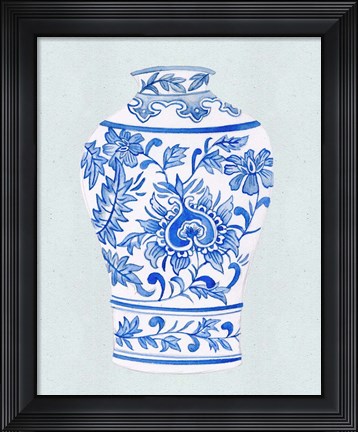 Framed Qing Vase II Print