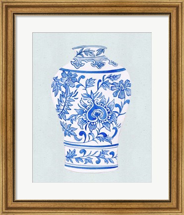Framed Qing Vase II Print