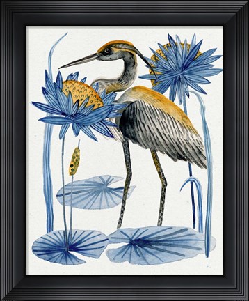 Framed Heron Pond I Print