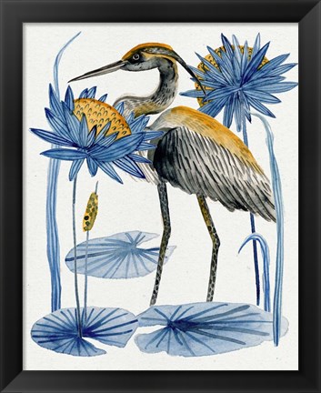 Framed Heron Pond I Print