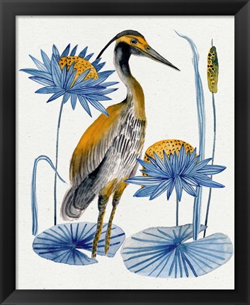 Framed Heron Pond II Print