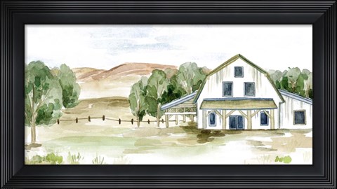 Framed Farmhouse Landscape II Print