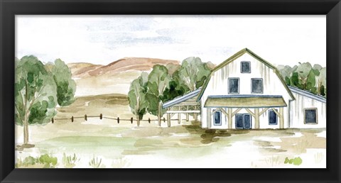 Framed Farmhouse Landscape II Print