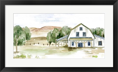 Framed Farmhouse Landscape II Print