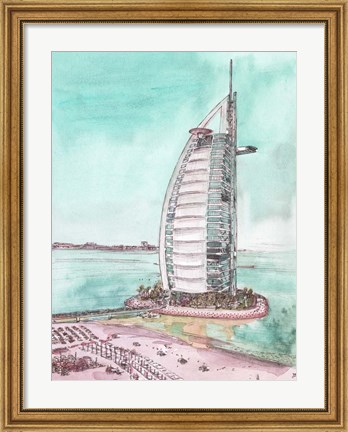 Framed Day Landing Dubai I Print