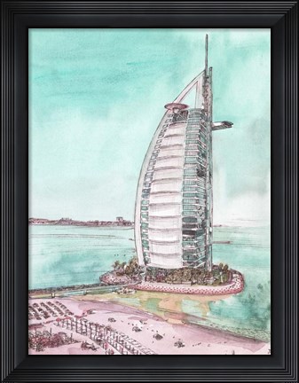 Framed Day Landing Dubai I Print