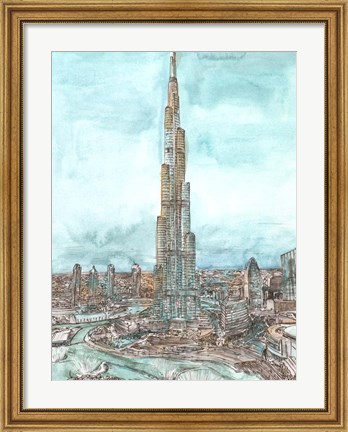Framed Day Landing Dubai II Print