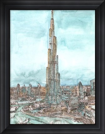 Framed Day Landing Dubai II Print