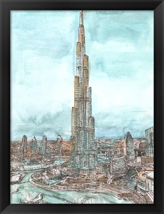 Framed Day Landing Dubai II Print