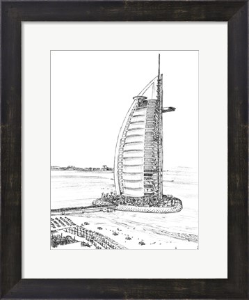 Framed Dubai in Black &amp; White I Print