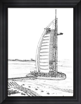 Framed Dubai in Black &amp; White I Print