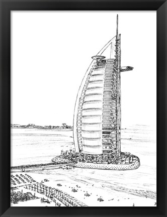 Framed Dubai in Black &amp; White I Print