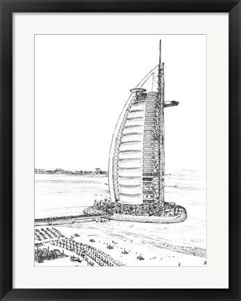 Framed Dubai in Black &amp; White I Print