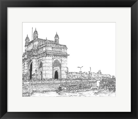 Framed India in Black &amp; White I Print
