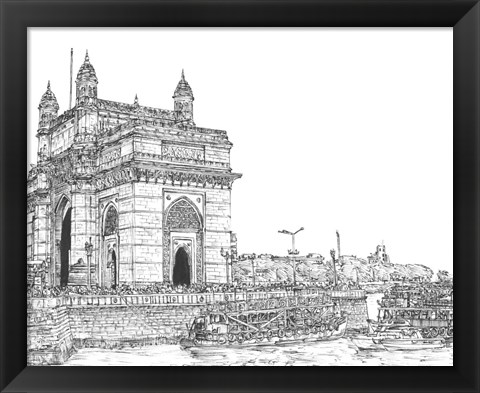 Framed India in Black &amp; White I Print