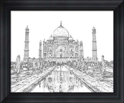 Framed India in Black &amp; White II Print