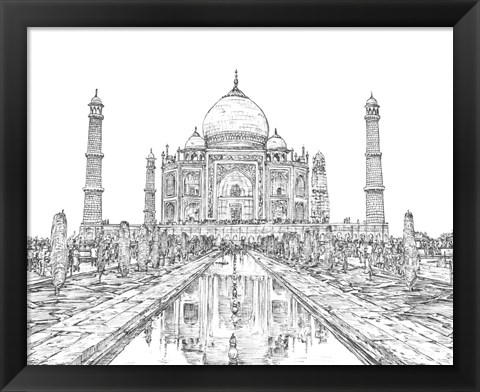 Framed India in Black &amp; White II Print